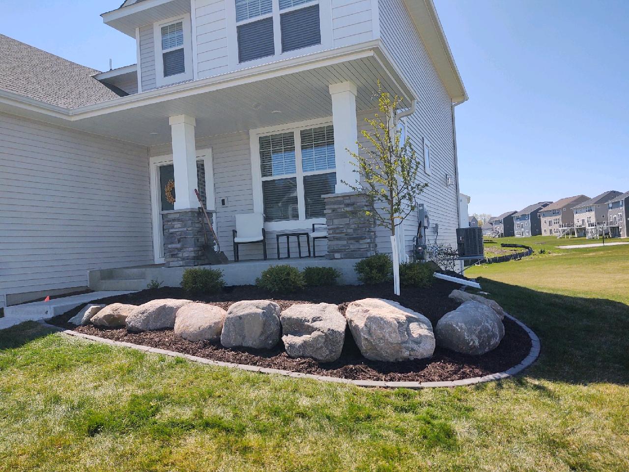 Natural stone boulder accent